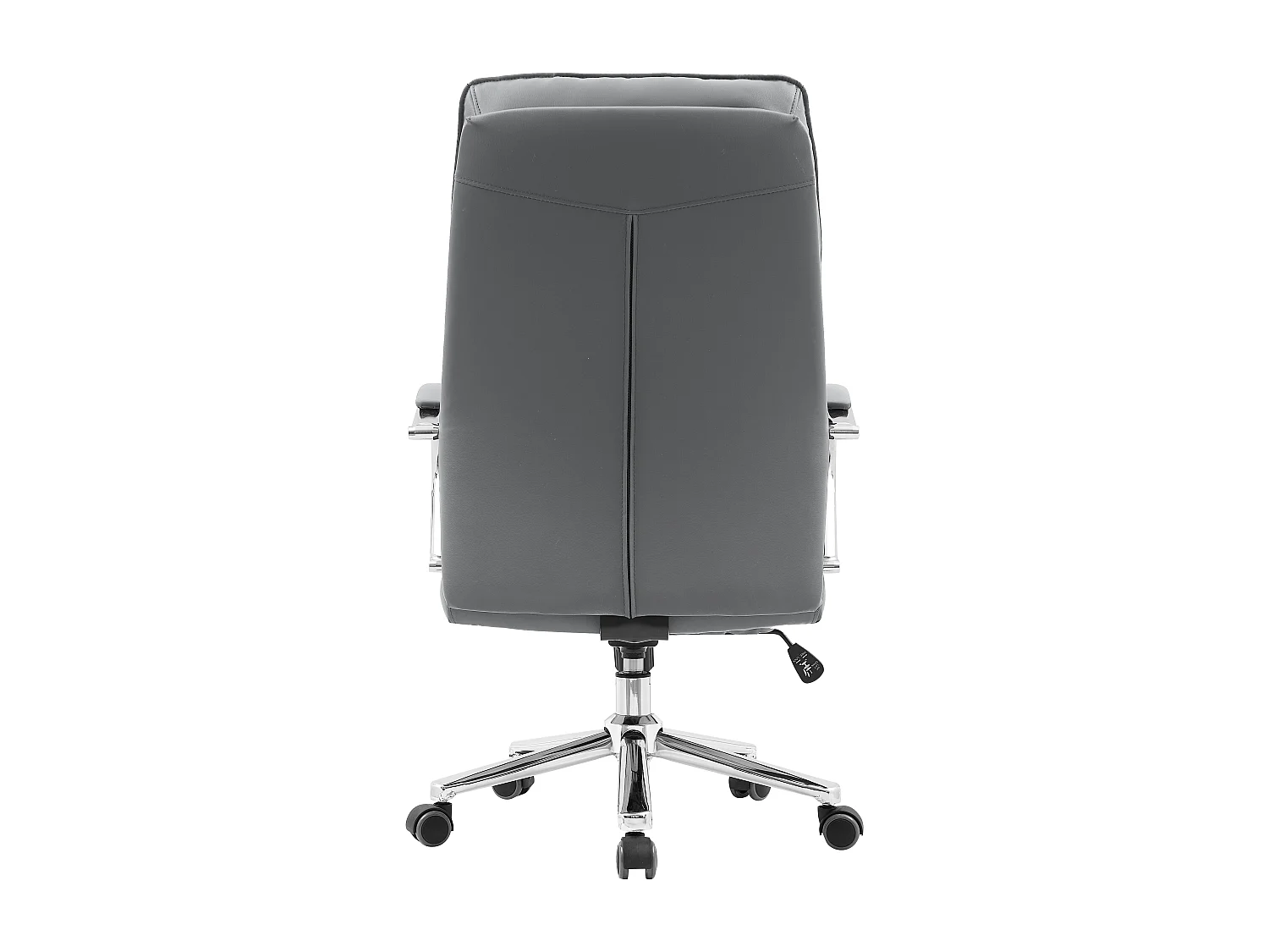 Chaise de bureau - Pivotante et réglable en hauteur - Cuir synthétique - Gris - NAHUM