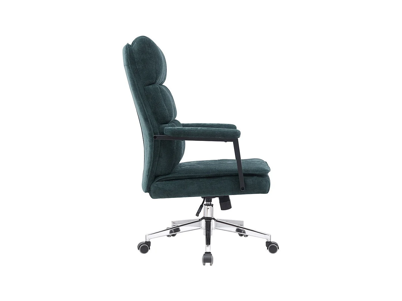 Chaise de bureau - Pivotante et réglable en hauteur - Tissu - Vert - MLINAR