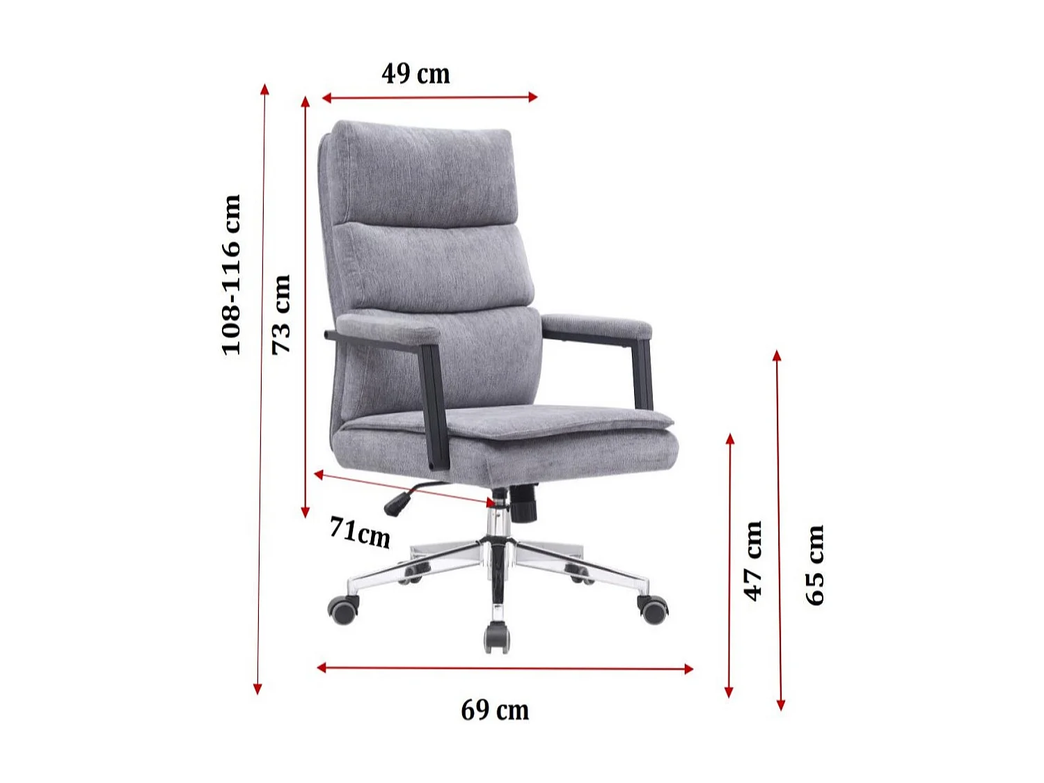 Bureaustoel - In hoogte verstelbaar en draaibaar - Stof - groen - MLINAR
