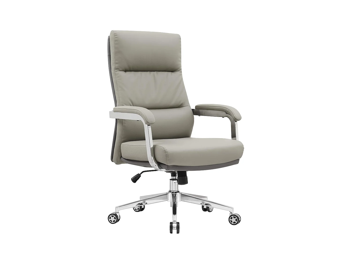 Chaise de bureau - Pivotante et réglable en hauteur - Similicuir - Taupe - WESTER