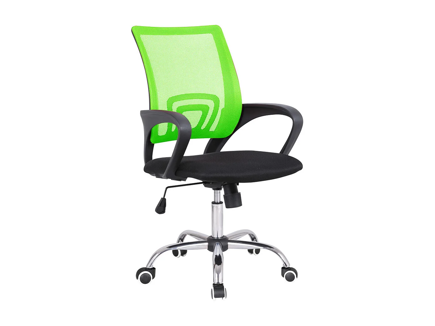 Chaise de bureau - Pivotante et réglable en hauteur - Tissu et résille - Vert - KORUS