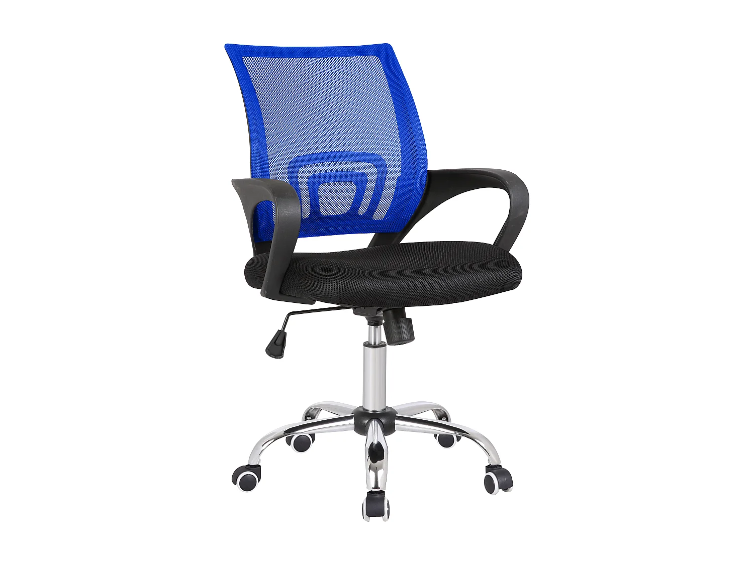 Bureaustoel - Draaibaar en in hoogte verstelbaar - Stof & netbespanning - blauw - KORUS