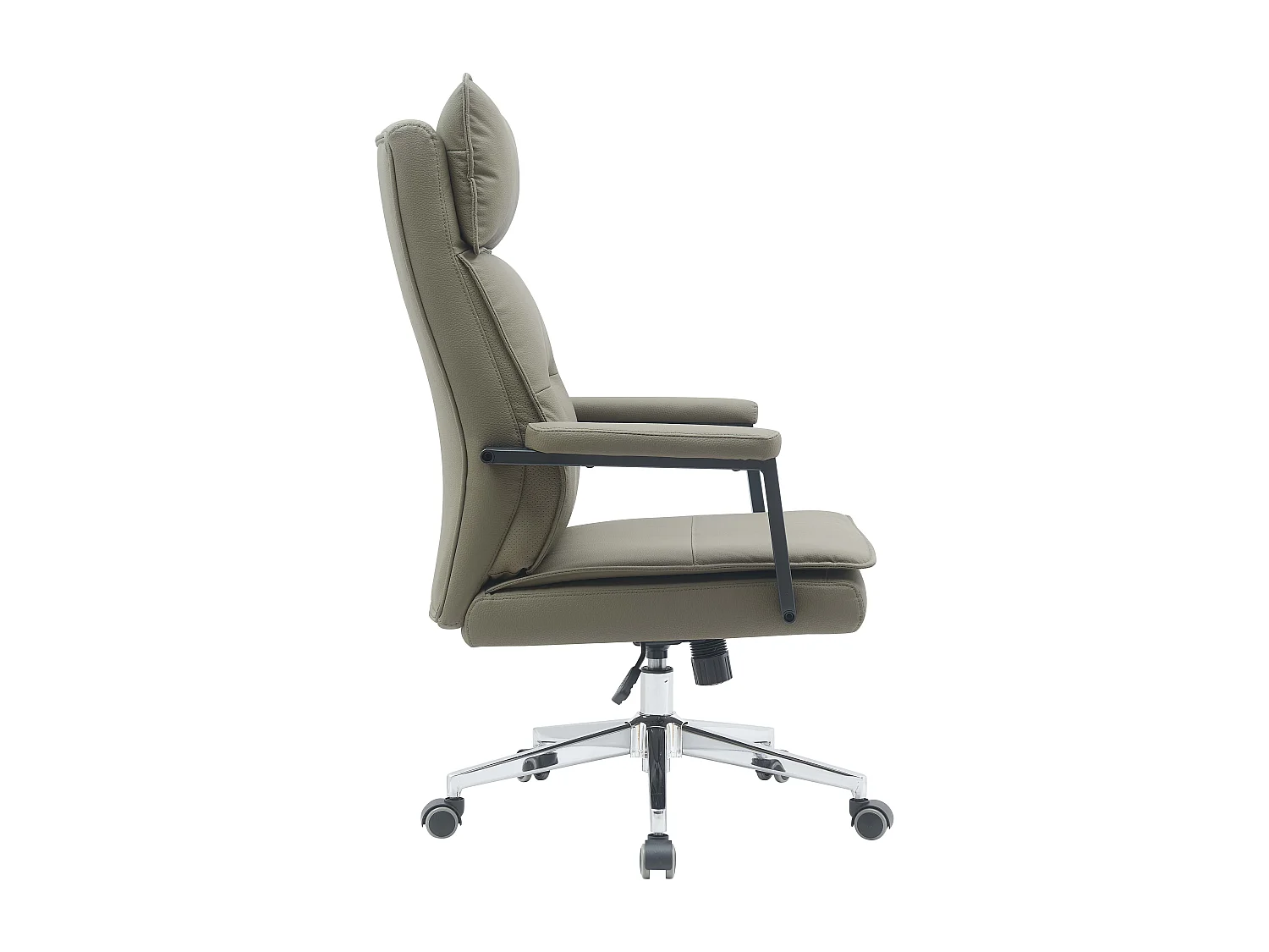 Chaise de bureau - Pivotante et réglable en hauteur - Simili cuir - marron - WILLYEM