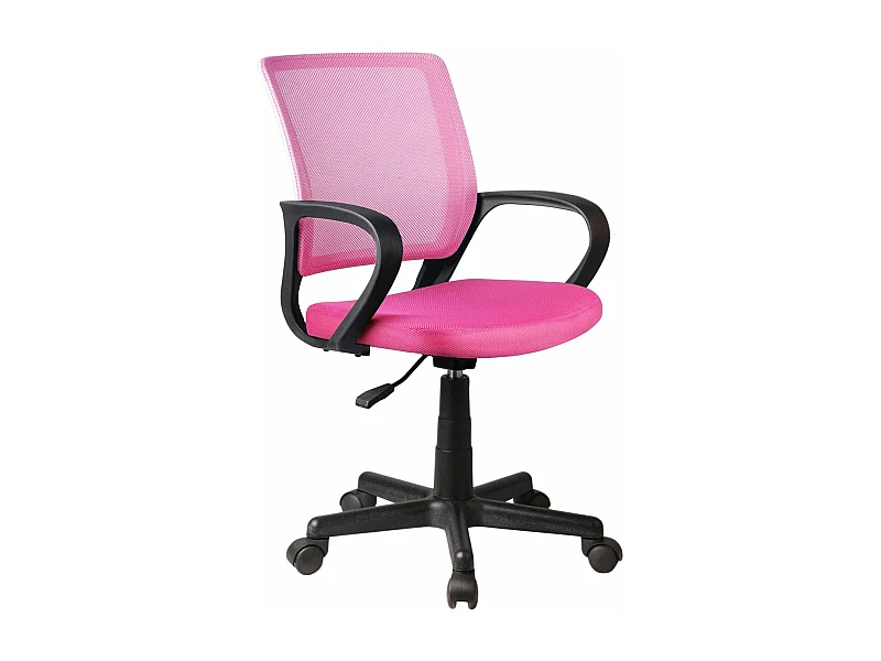 Sedia da ufficio per bambini - Girevole e regolabile in altezza - Tessuto e rete - Rosa - DOROTY