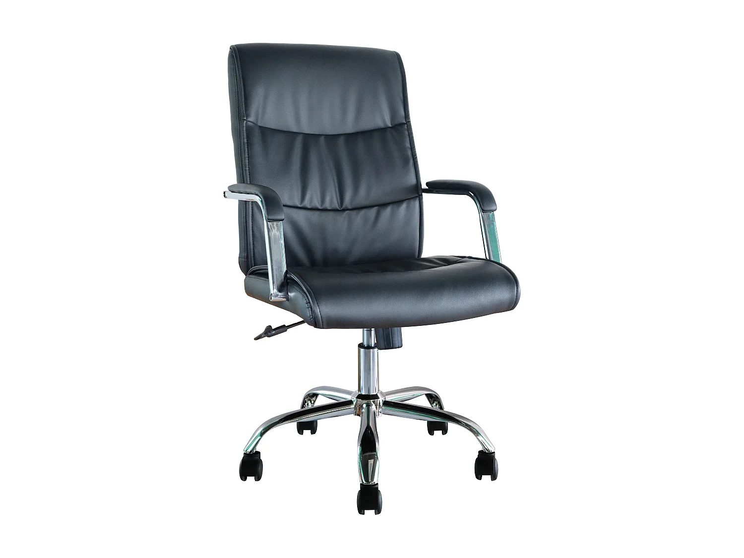 Chaise de bureau - Pivotante et réglable en hauteur - Tissu - Noir - KENT