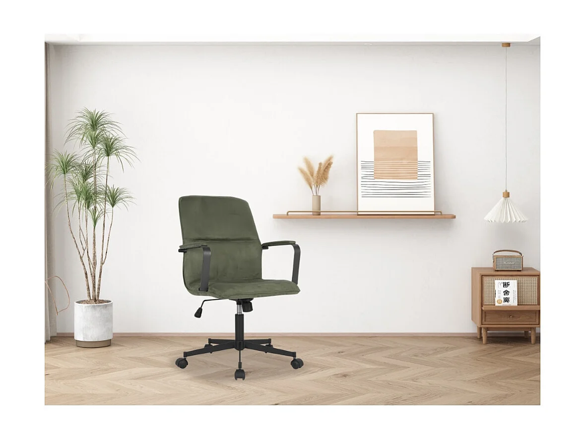 Bureaustoel - In hoogte verstelbaar en draaibaar - Suède - groen - NICHOLS