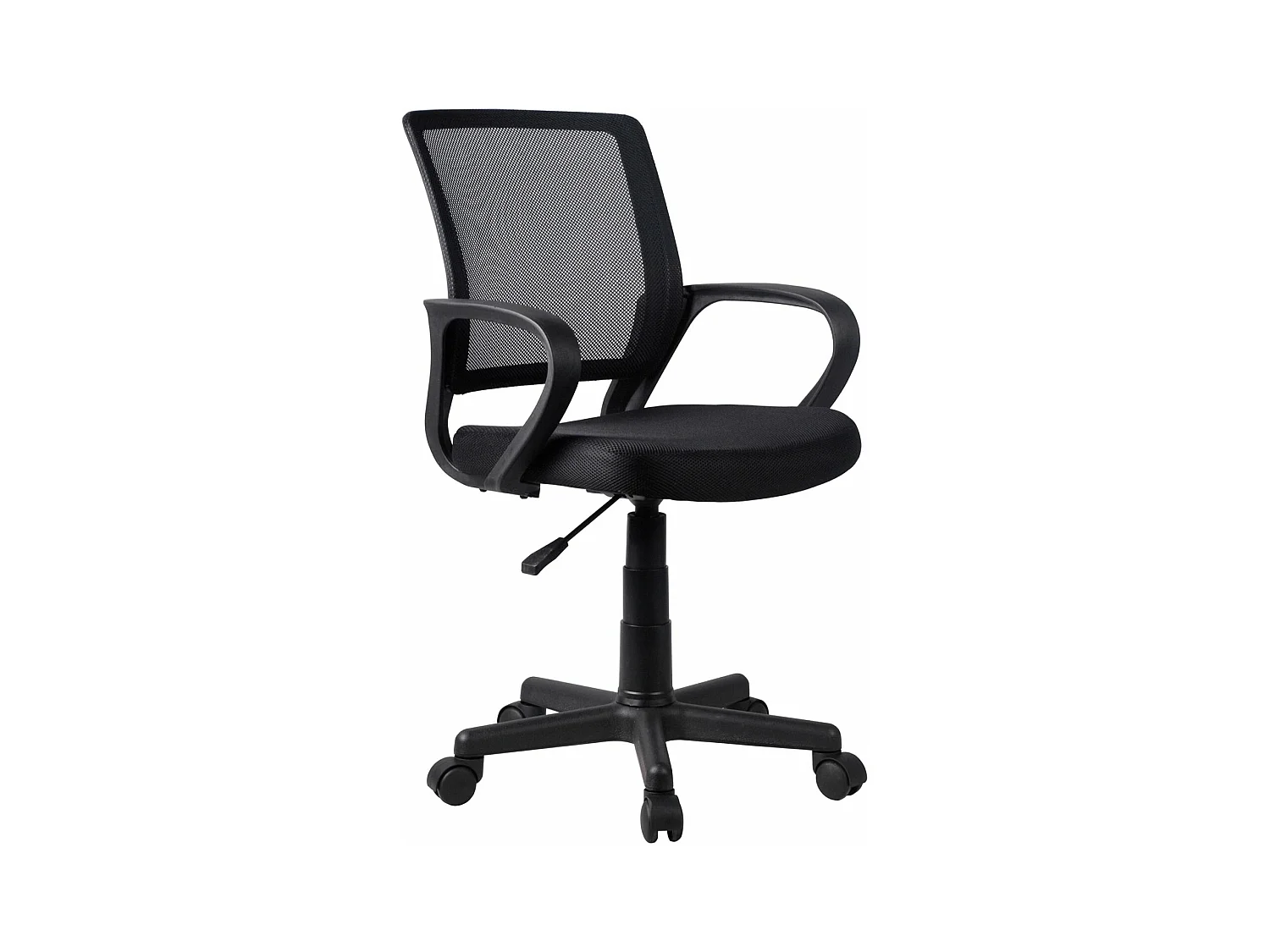 Chaise de bureau pour enfant - Pivotante et réglable en hauteur - Tissu et résille - Noir - HELENA