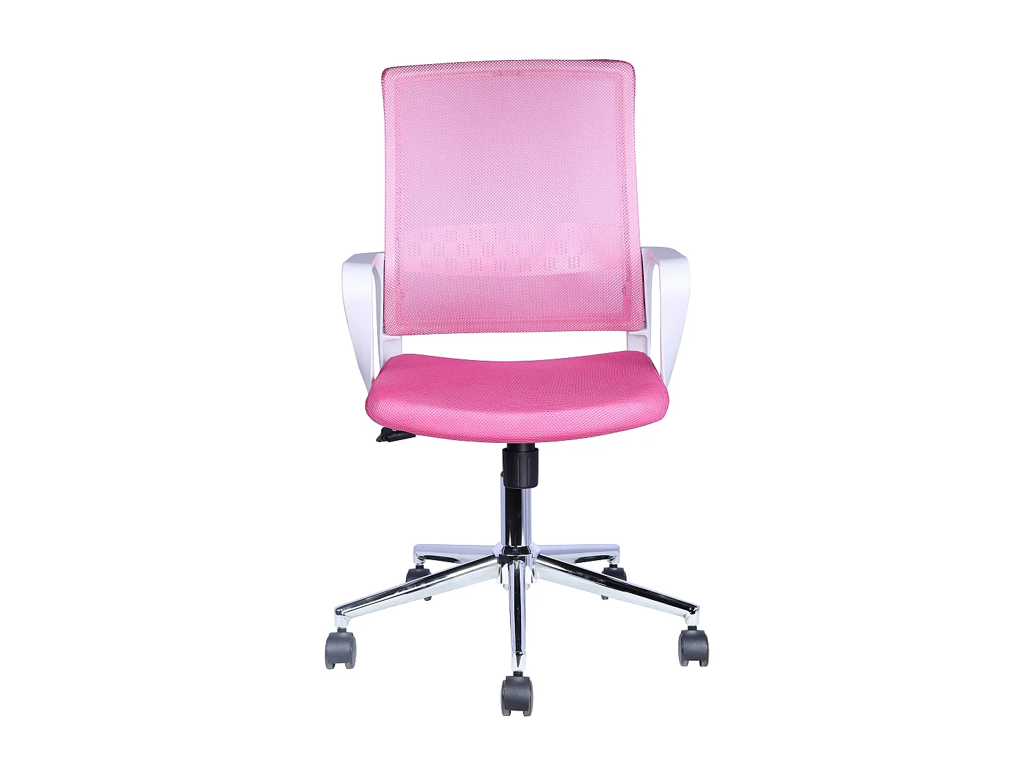 Fotel biurowy - obrotowy i regulowany na wysokość - materiał - różowy - LORIANA