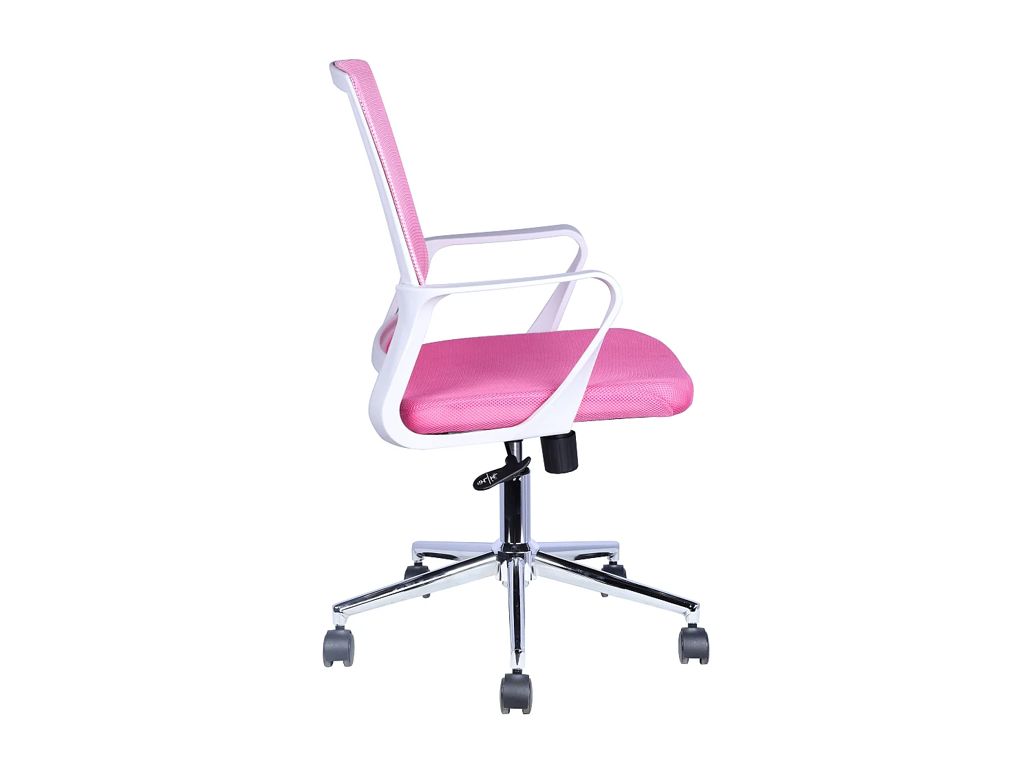 Fotel biurowy - obrotowy i regulowany na wysokość - materiał - różowy - LORIANA