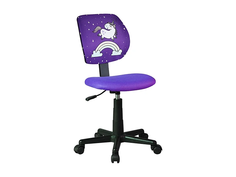 Krzesło biurowe dla dzieci - Obrotowe i z regulacją wysokości - Tkanina - Fioletowe - ZAMBEZI