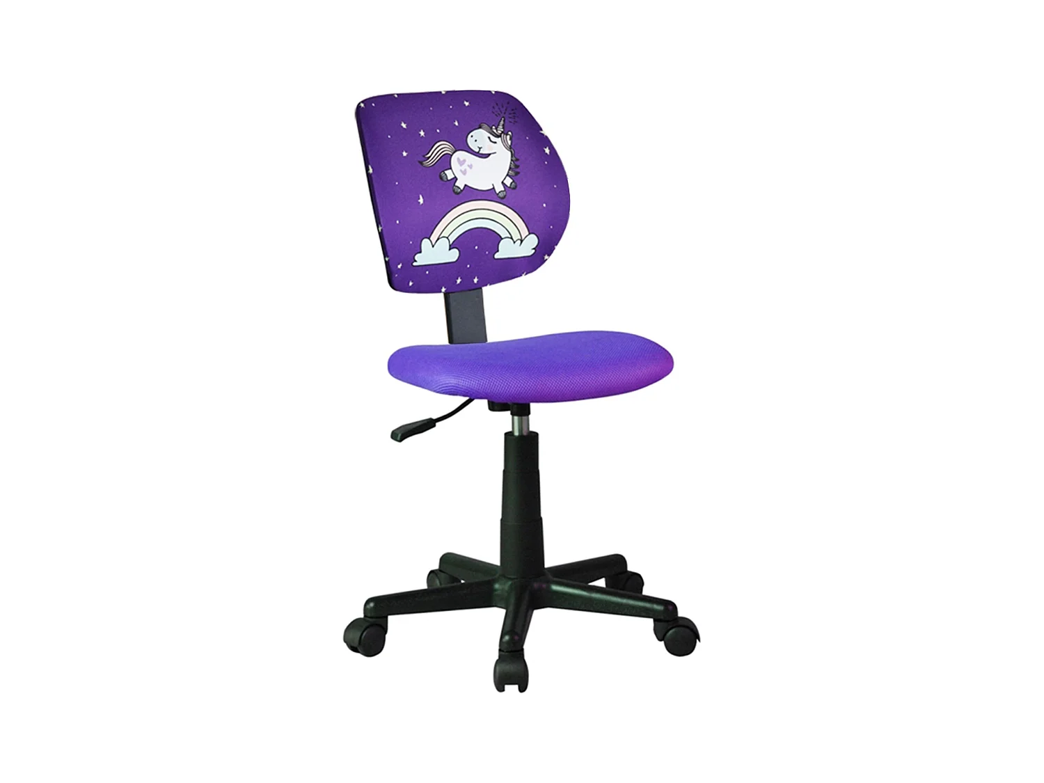 Sedia da ufficio per bambini - Girevole e regolabile in altezza - Tessuto - Viola - ZUMBO NEW