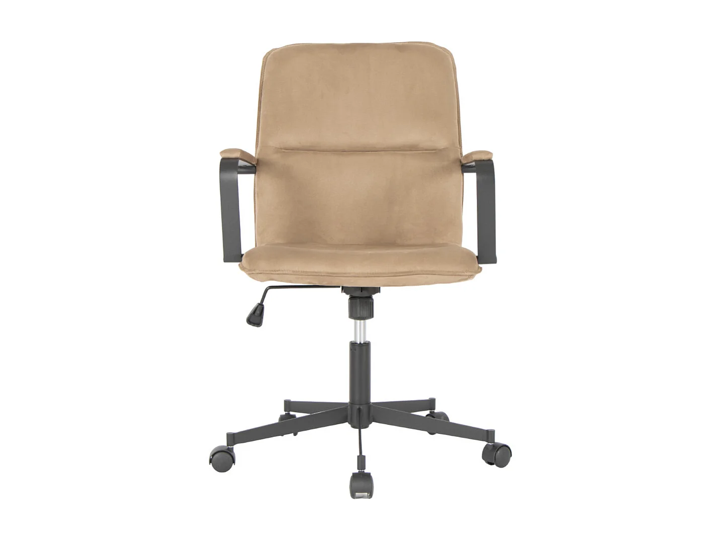 Fotel biurowy - obrotowy i regulowany na wysokość - zamsz - jasnobrązowy - NICHOLS