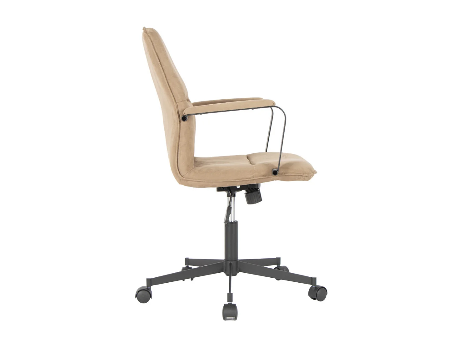 Fotel biurowy - obrotowy i regulowany na wysokość - zamsz - jasnobrązowy - NICHOLS