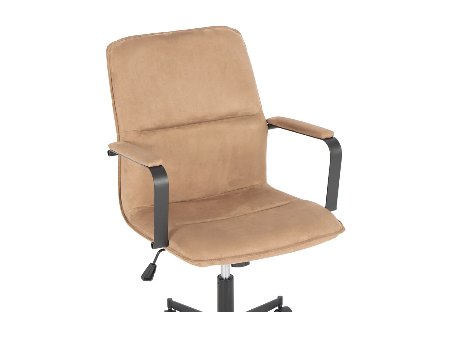 Fotel biurowy - obrotowy i regulowany na wysokość - zamsz - jasnobrązowy - NICHOLS