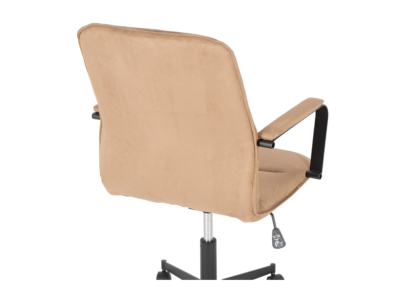 Fotel biurowy - obrotowy i regulowany na wysokość - zamsz - jasnobrązowy - NICHOLS