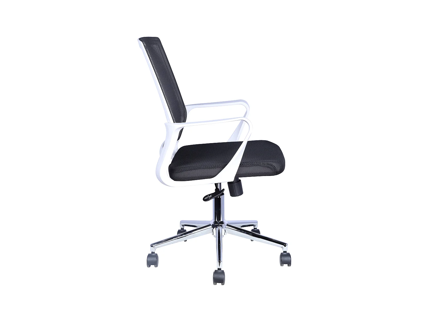 Chaise de bureau - Pivotante et réglable en hauteur - Tissu - Noir - LORIANA