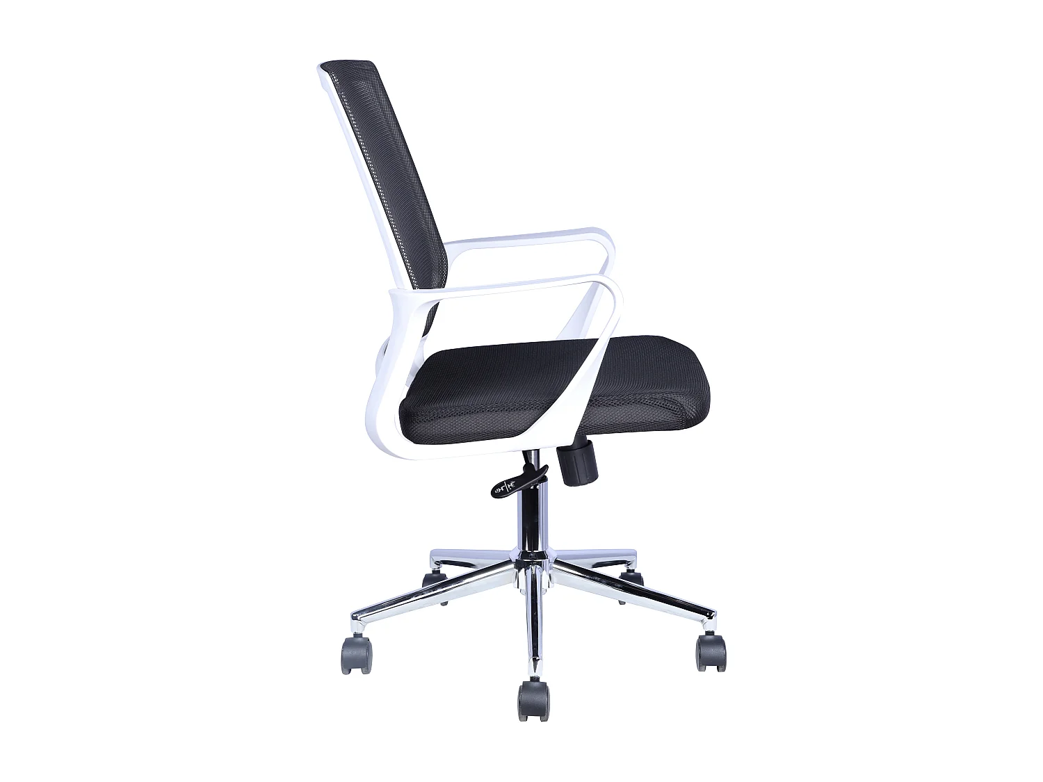 Fotel biurowy - obrotowy i regulowany na wysokość - materiał - czarny - LORIANA