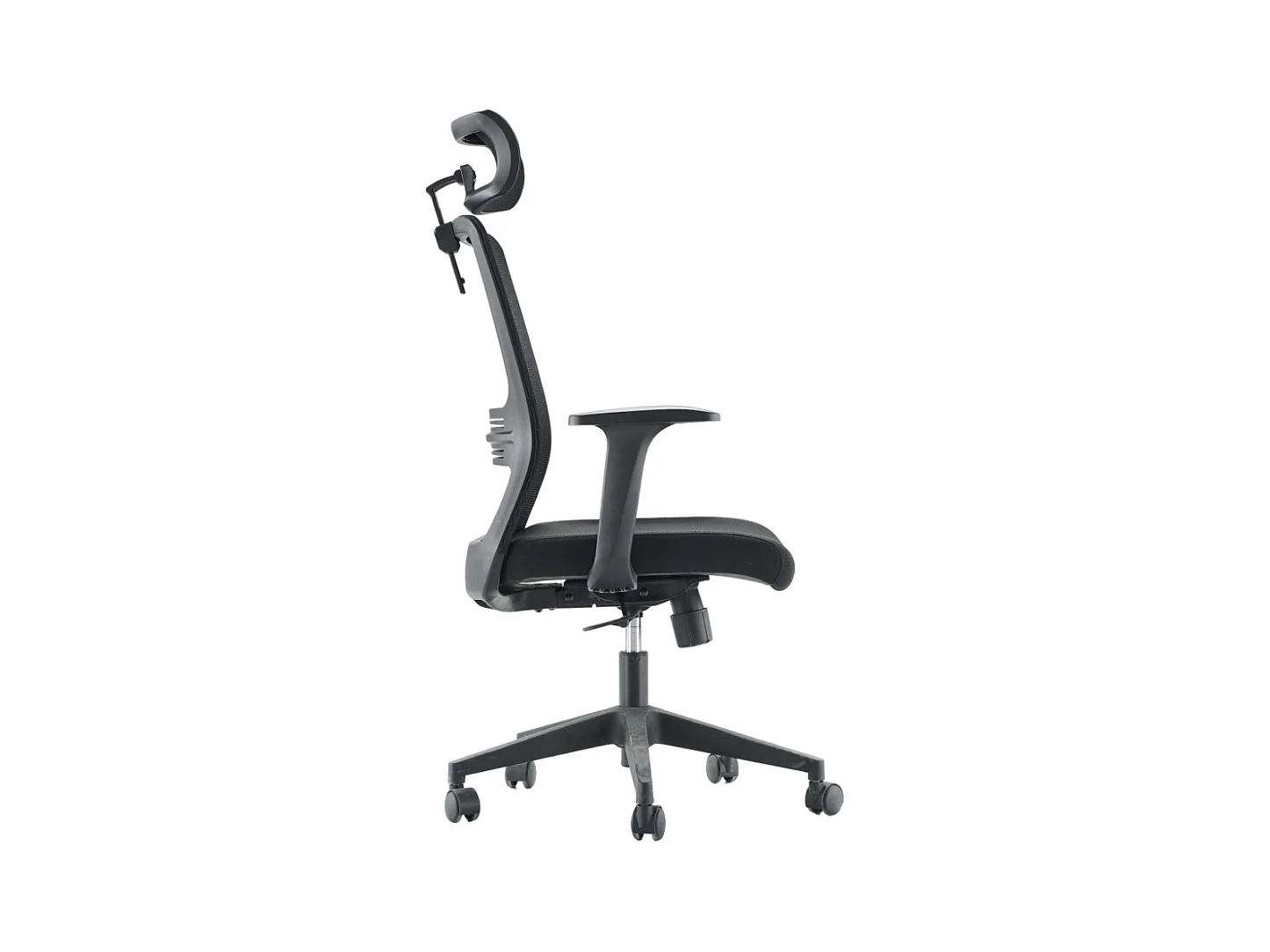 Chaise de bureau - Pivotante et réglable en hauteur - Tissu et résille - Noir - TONTA