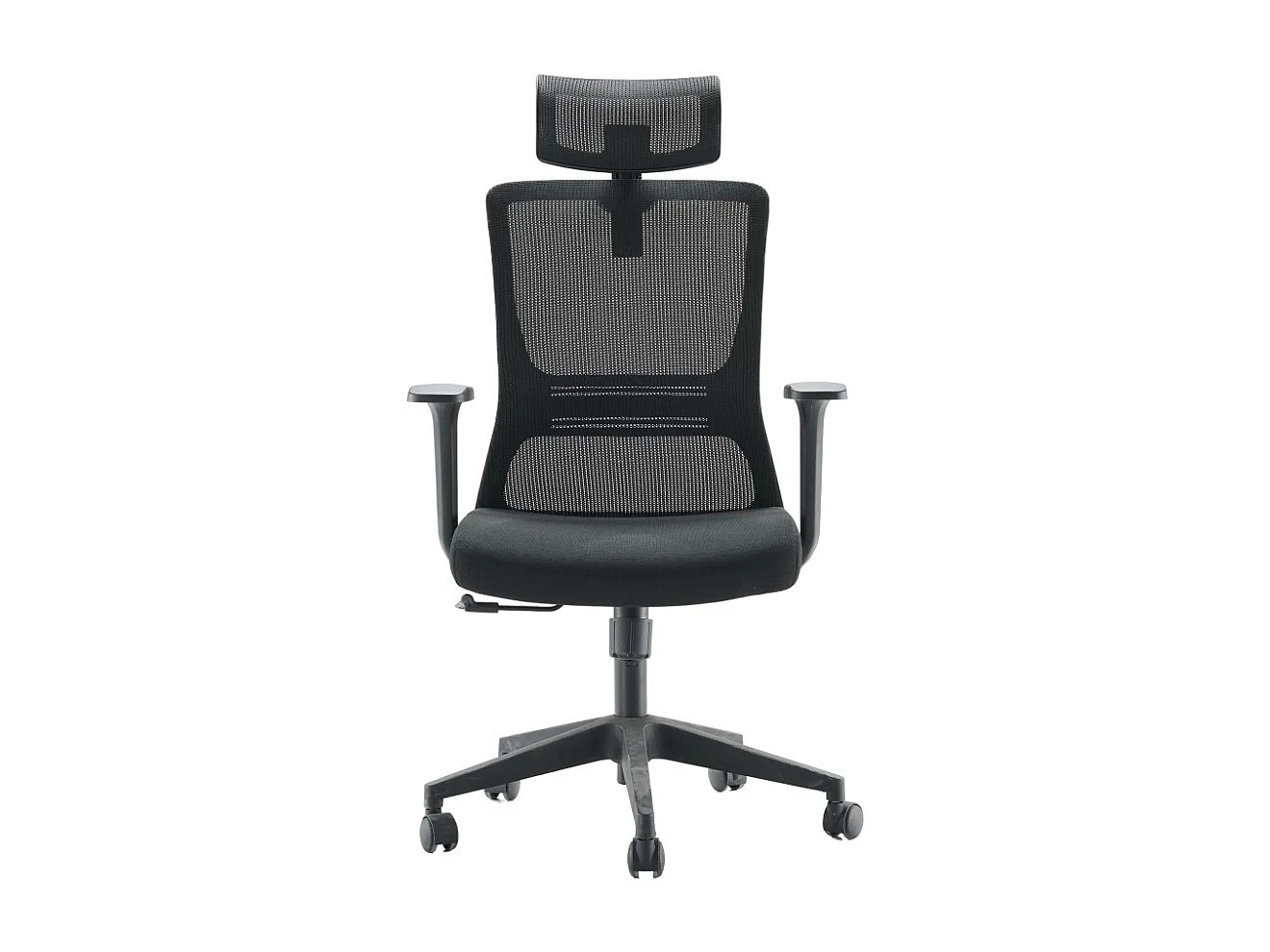 Cadeira de escritório - Giratória e regulável em altura - Tecido e tela - preta - TONTA