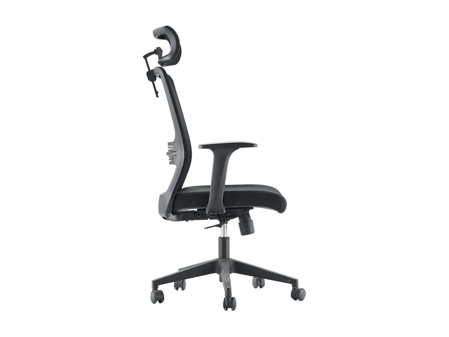 Cadeira de escritório - Giratória e regulável em altura - Tecido e tela - preta - TONTA