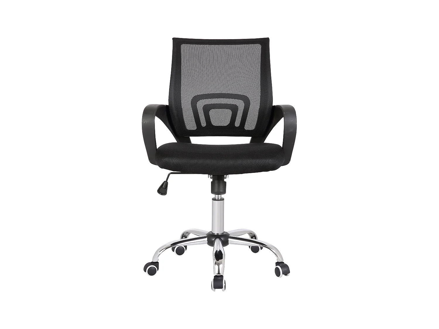 Bureaustoel - Draaibaar en in hoogte verstelbaar - Stof & netbespanning - zwart - KORUS