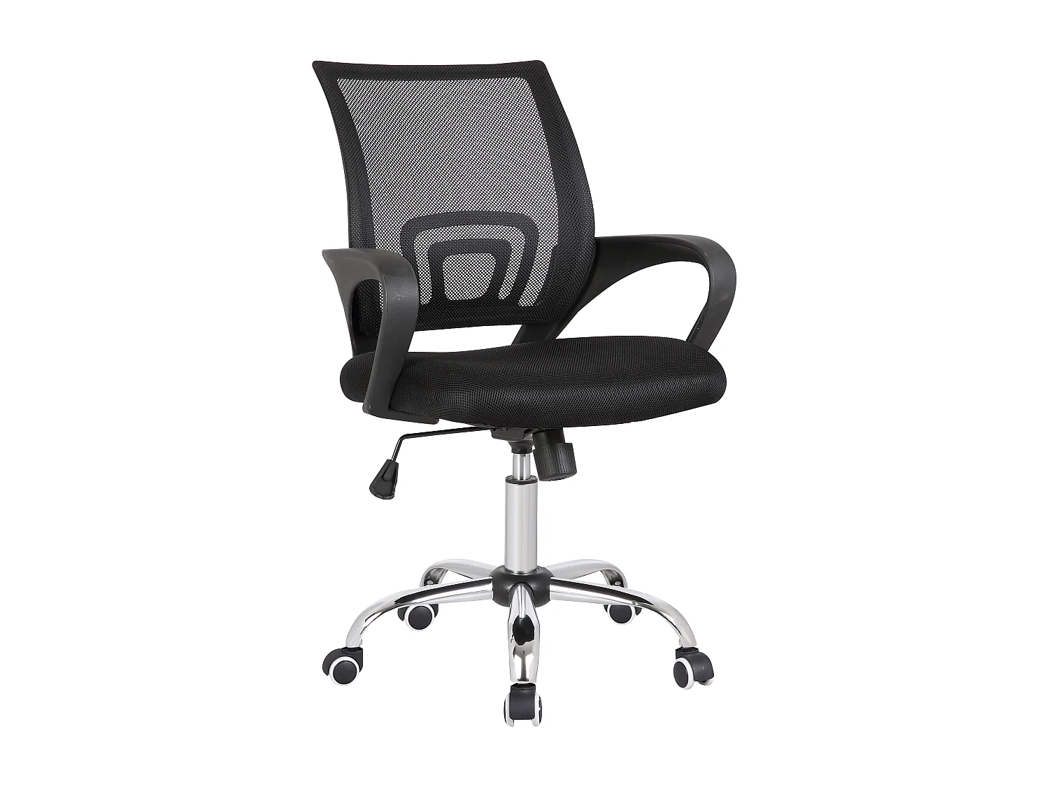 Cadeira de escritório - Giratória e regulável em altura - Tecido e tela - preta - KORUS