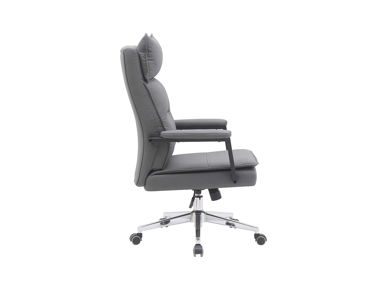 Sedia da ufficio - Girevole e regolabile in altezza - Pelle sintetica - grigio - WILLYEM