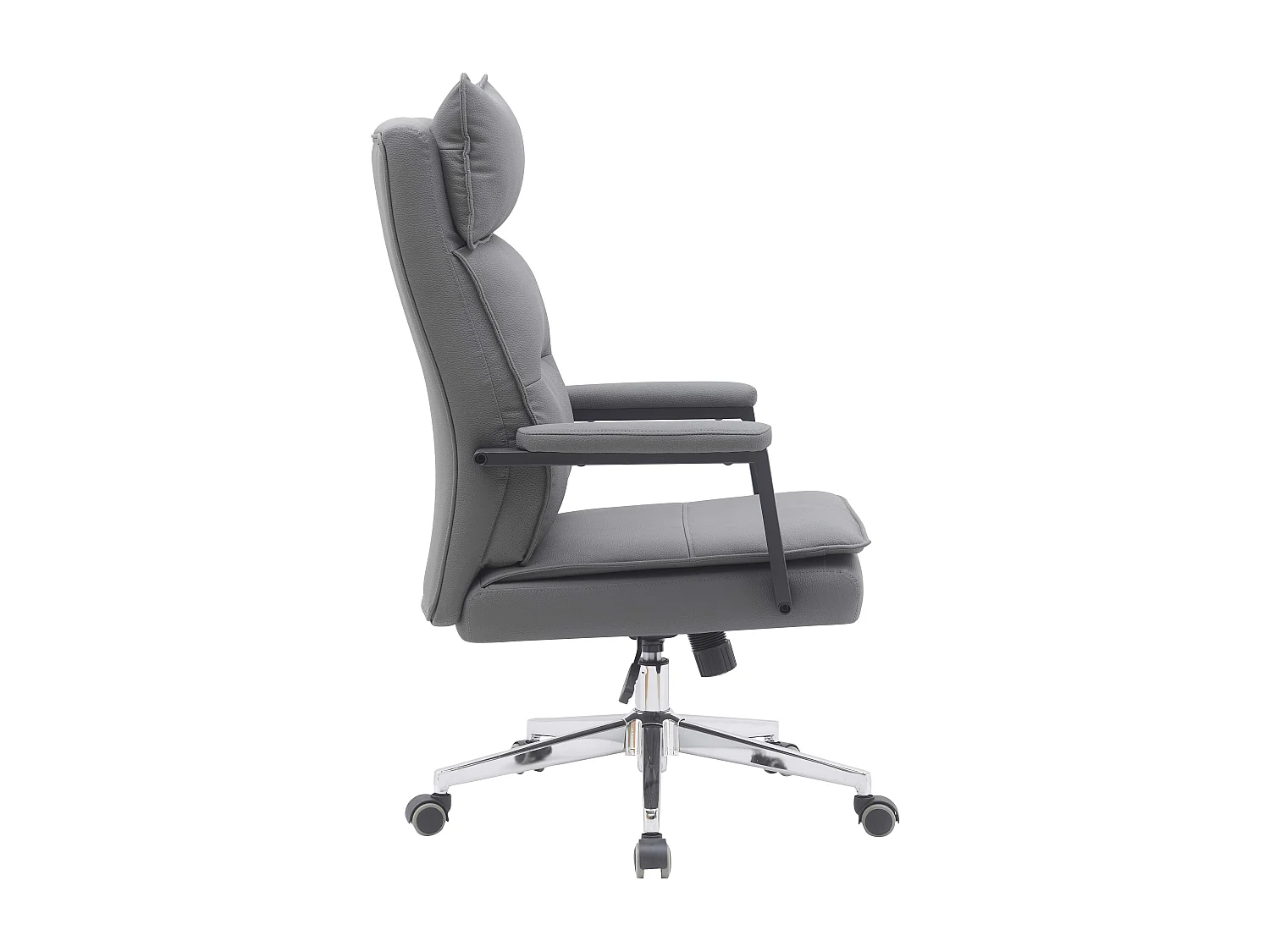 Sedia da ufficio - Girevole e regolabile in altezza - Pelle sintetica - grigio - WILLYEM