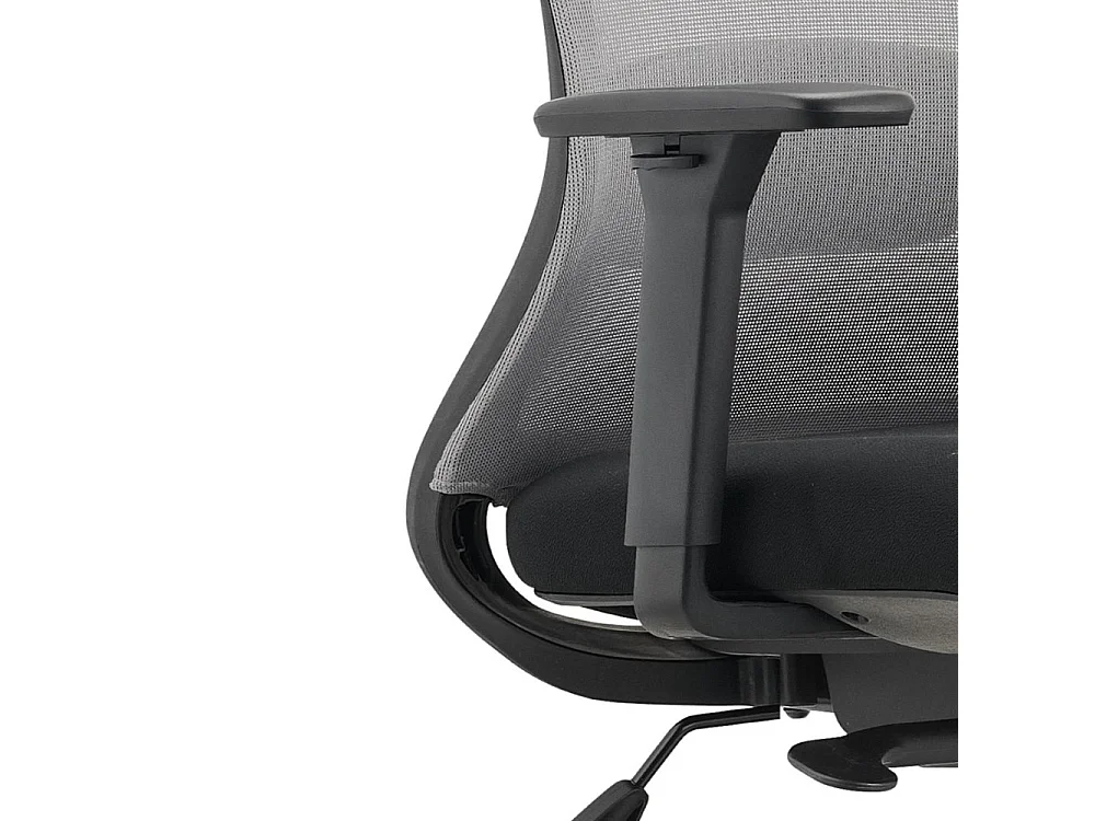 Bureaustoel - Draaibaar en in hoogte verstelbaar - Stof & netbespanning - grijs & zwart - MELTE