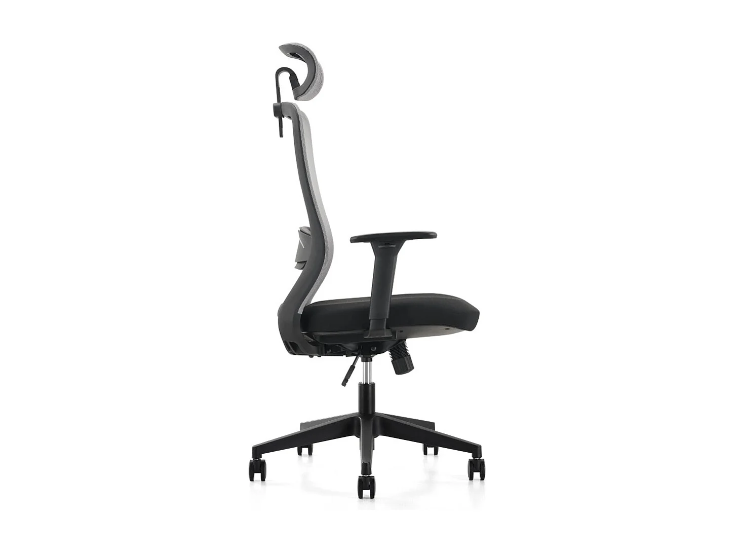 Bureaustoel - Draaibaar en in hoogte verstelbaar - Stof & netbespanning - grijs & zwart - MELTE