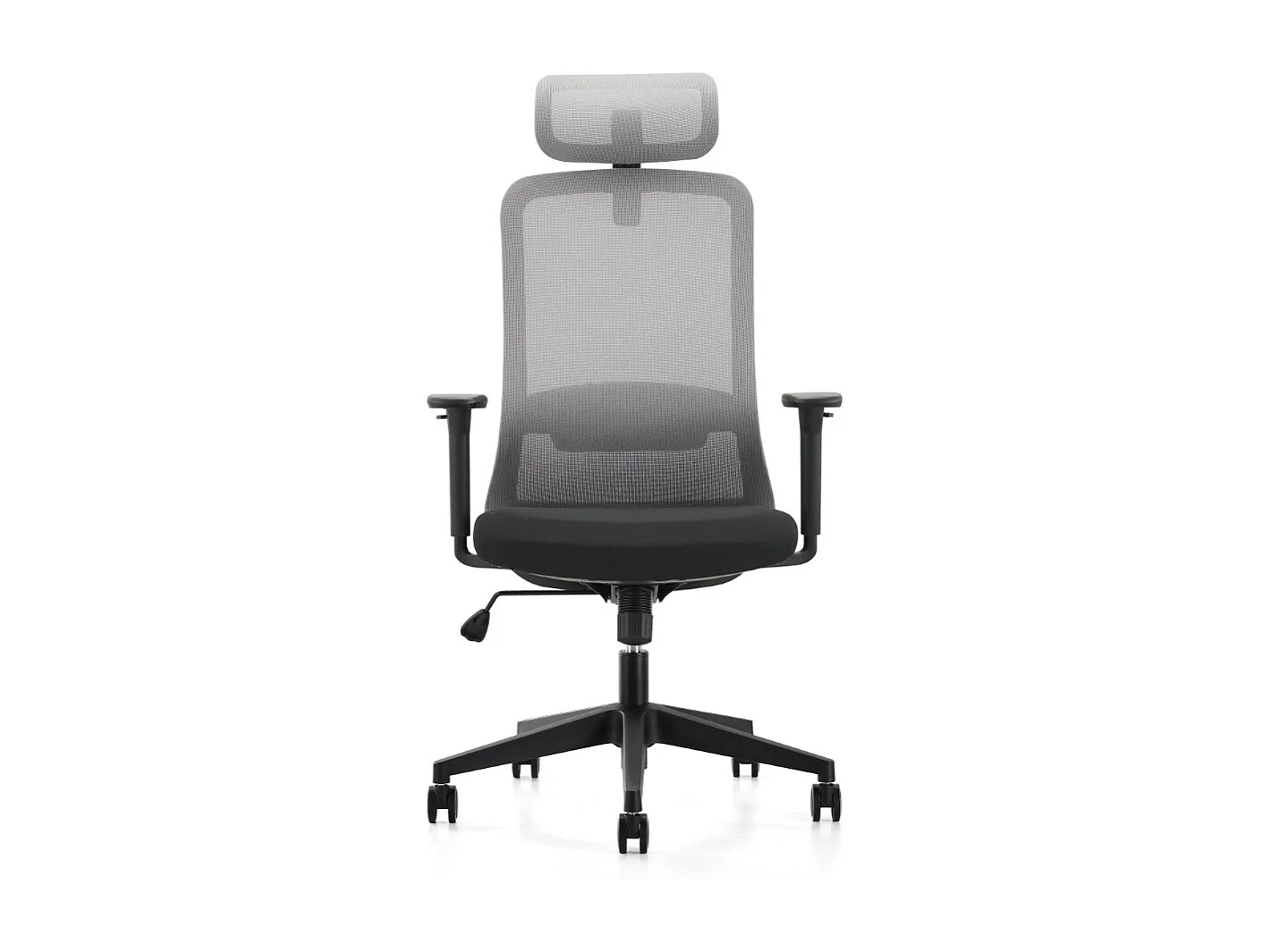 Bureaustoel - Draaibaar en in hoogte verstelbaar - Stof & netbespanning - grijs & zwart - MELTE