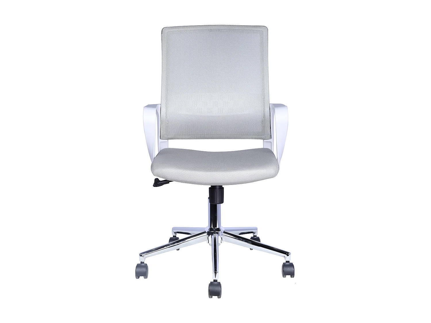 Fotel biurowy - obrotowy i regulowany na wysokość - materiał - szary - LORIANA