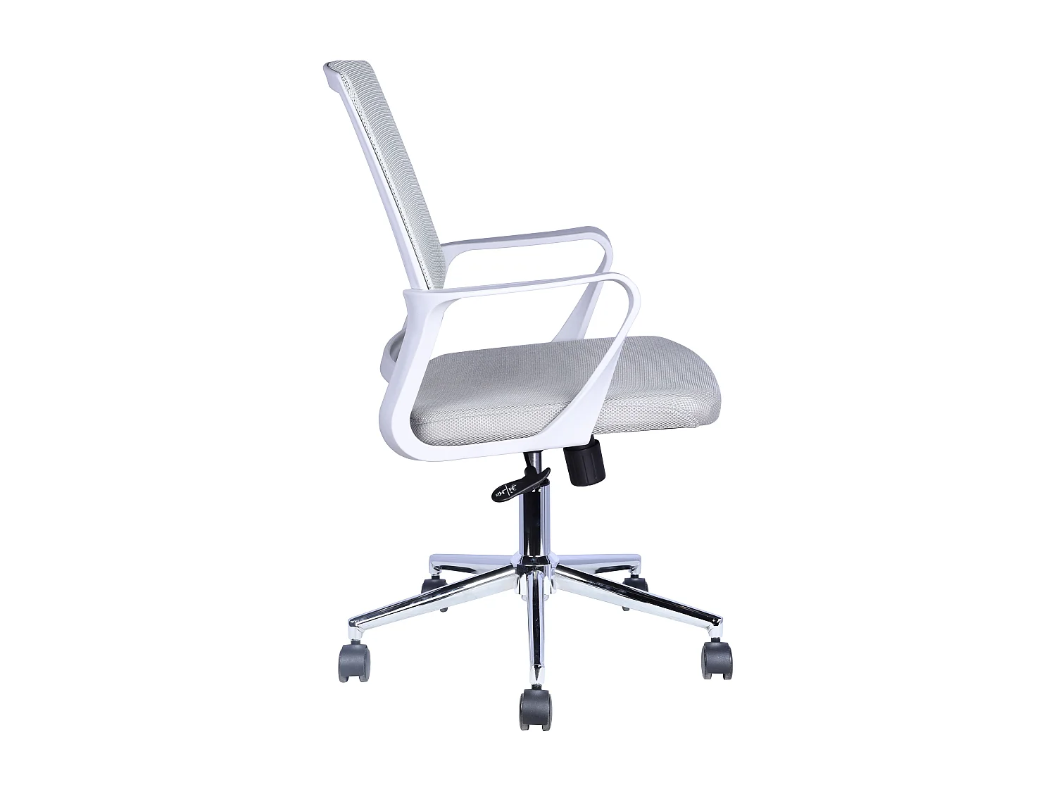 Fotel biurowy - obrotowy i regulowany na wysokość - materiał - szary - LORIANA