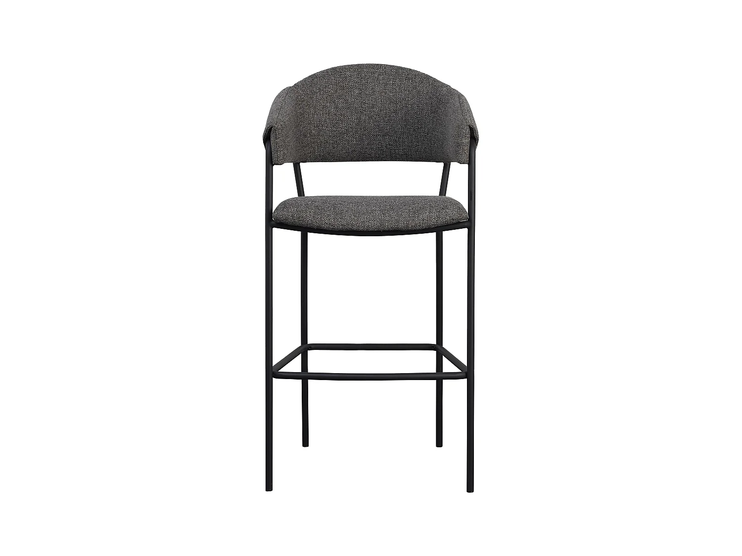 Lot de 4 tabourets de bar - tissu et métal - gris clair - MARGOTH