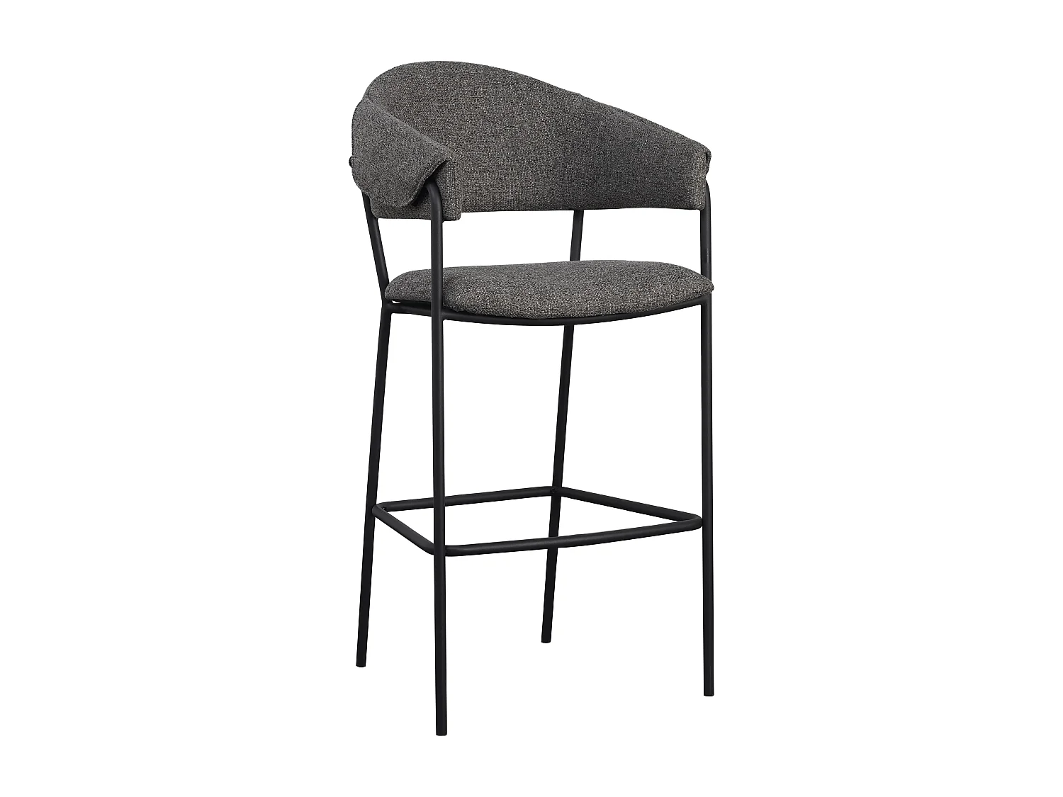 Lot de 4 tabourets de bar - tissu et métal - gris clair - MARGOTH