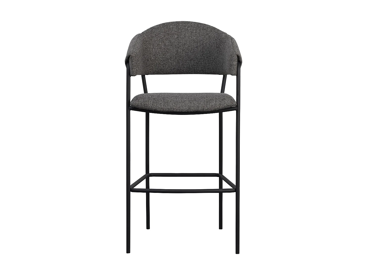 Lot de 4 tabourets de bar - tissu et métal - gris clair - MARGOTH