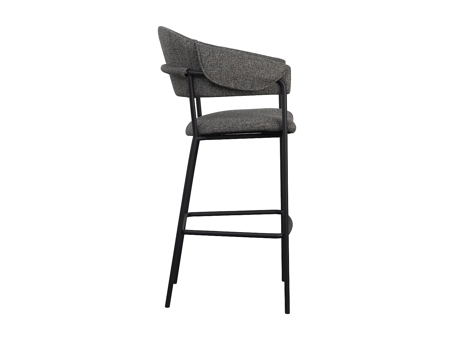 Lot de 4 tabourets de bar - tissu et métal - gris clair - MARGOTH