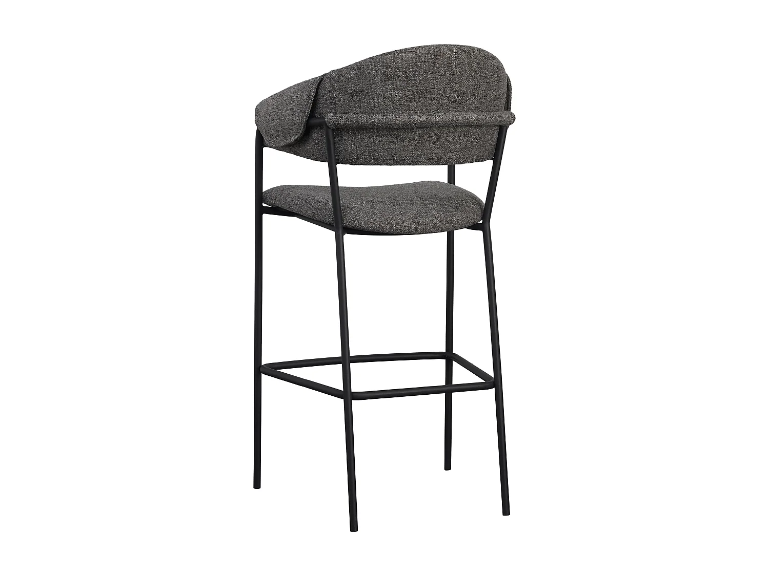 Lot de 4 tabourets de bar - tissu et métal - gris clair - MARGOTH