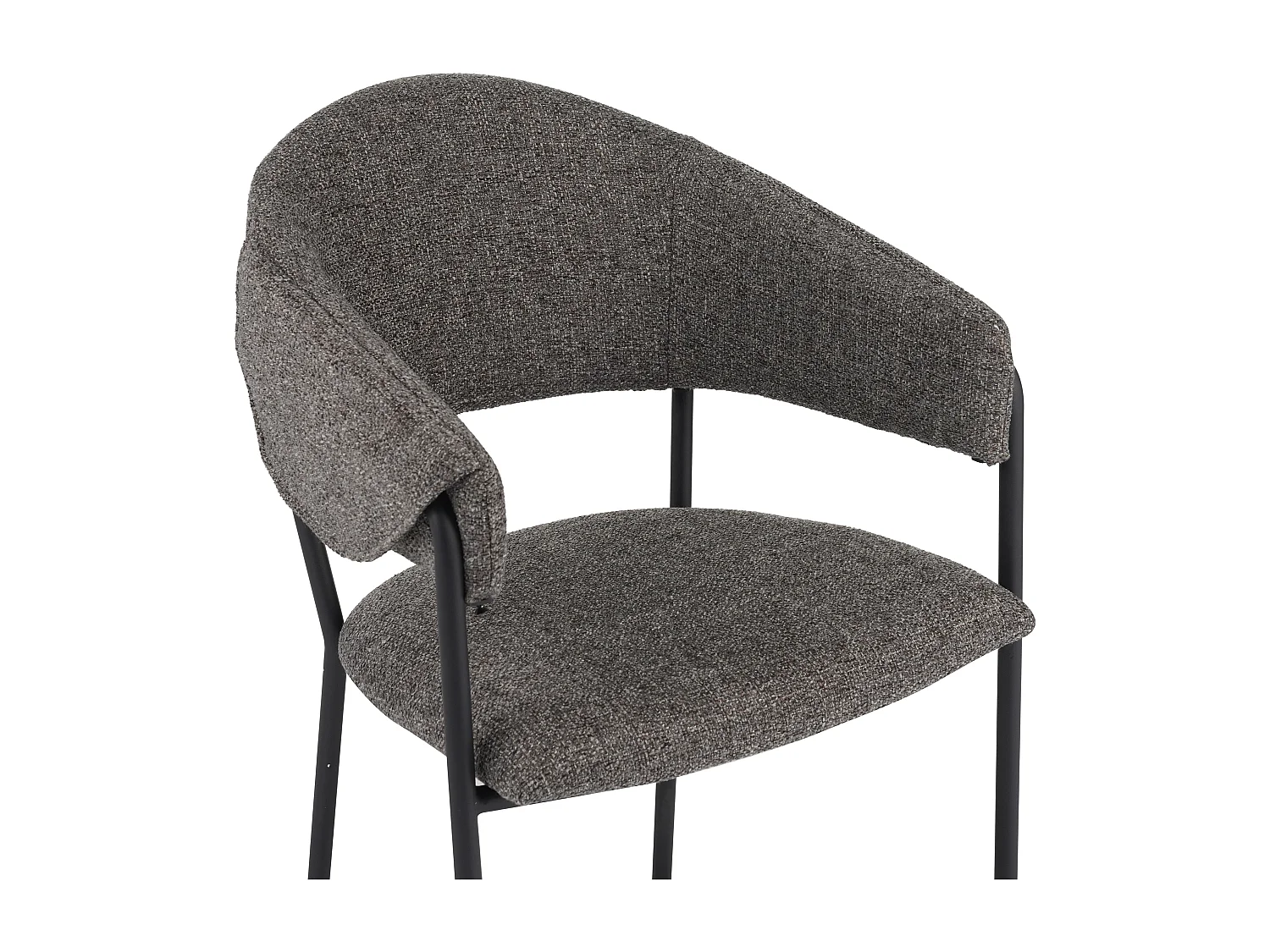 Lot de 4 tabourets de bar - tissu et métal - gris clair - MARGOTH