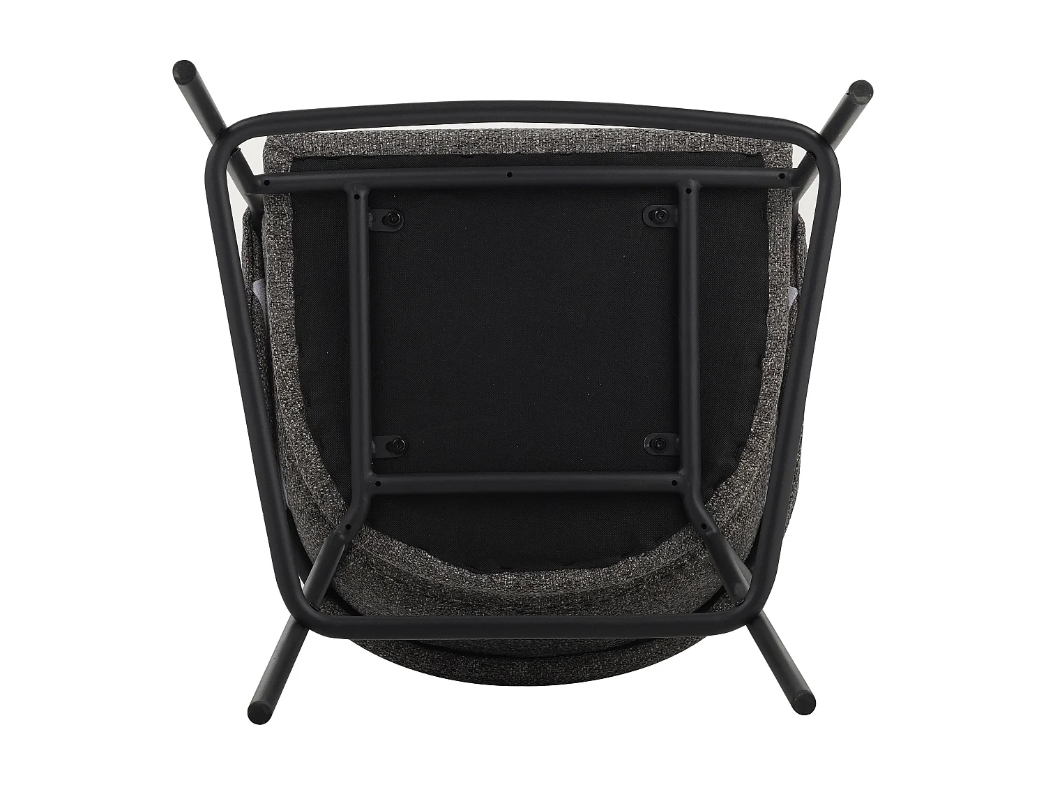 Lot de 4 tabourets de bar - tissu et métal - gris clair - MARGOTH