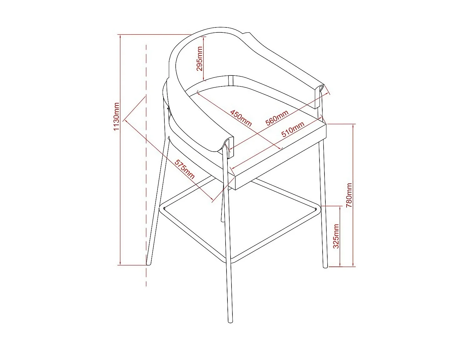 Lot de 4 tabourets de bar - tissu et métal - marron - MARGOTH