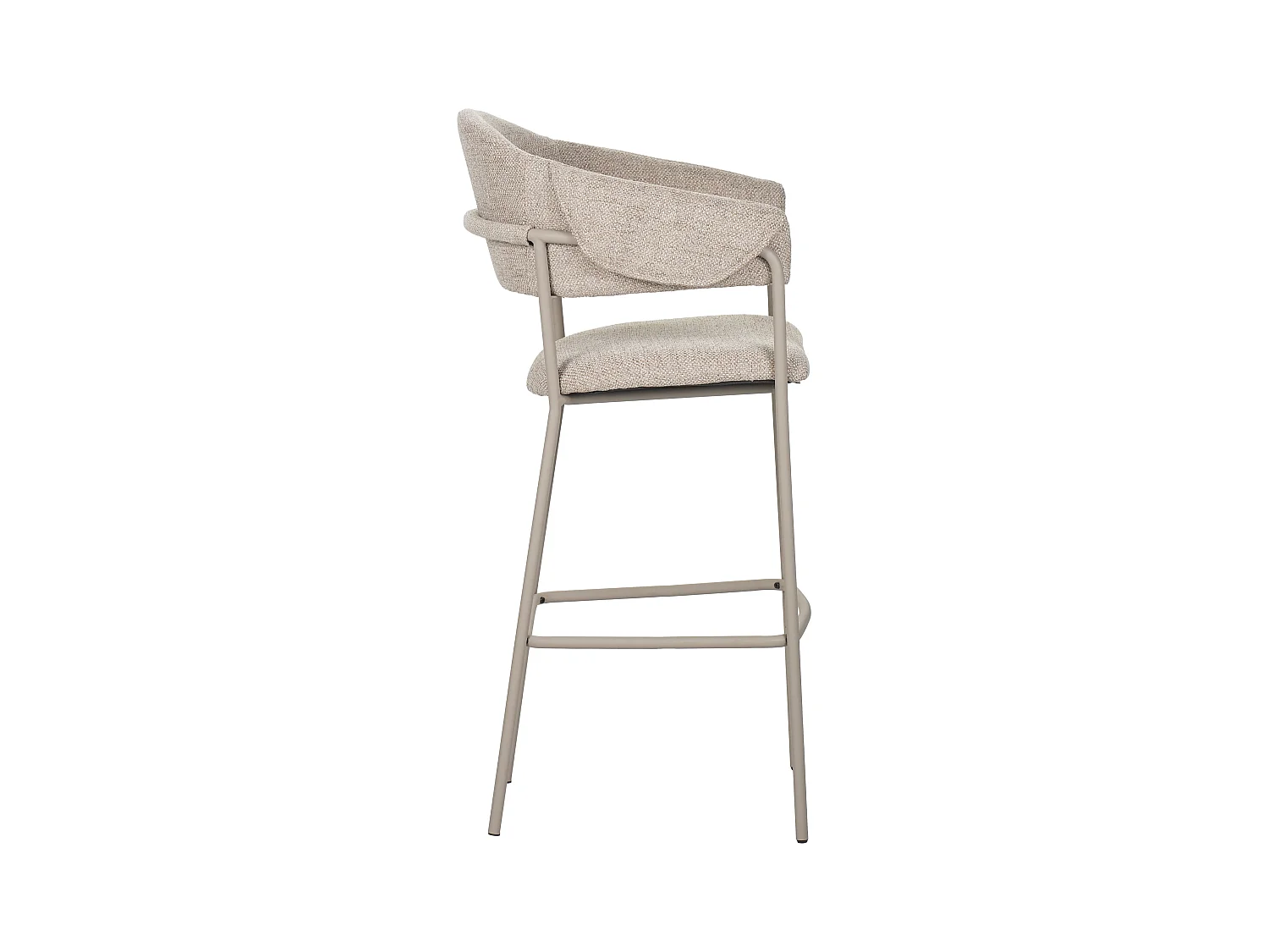 Barstuhl 2er-Set - Stoff & Metall - beige - KARTAR