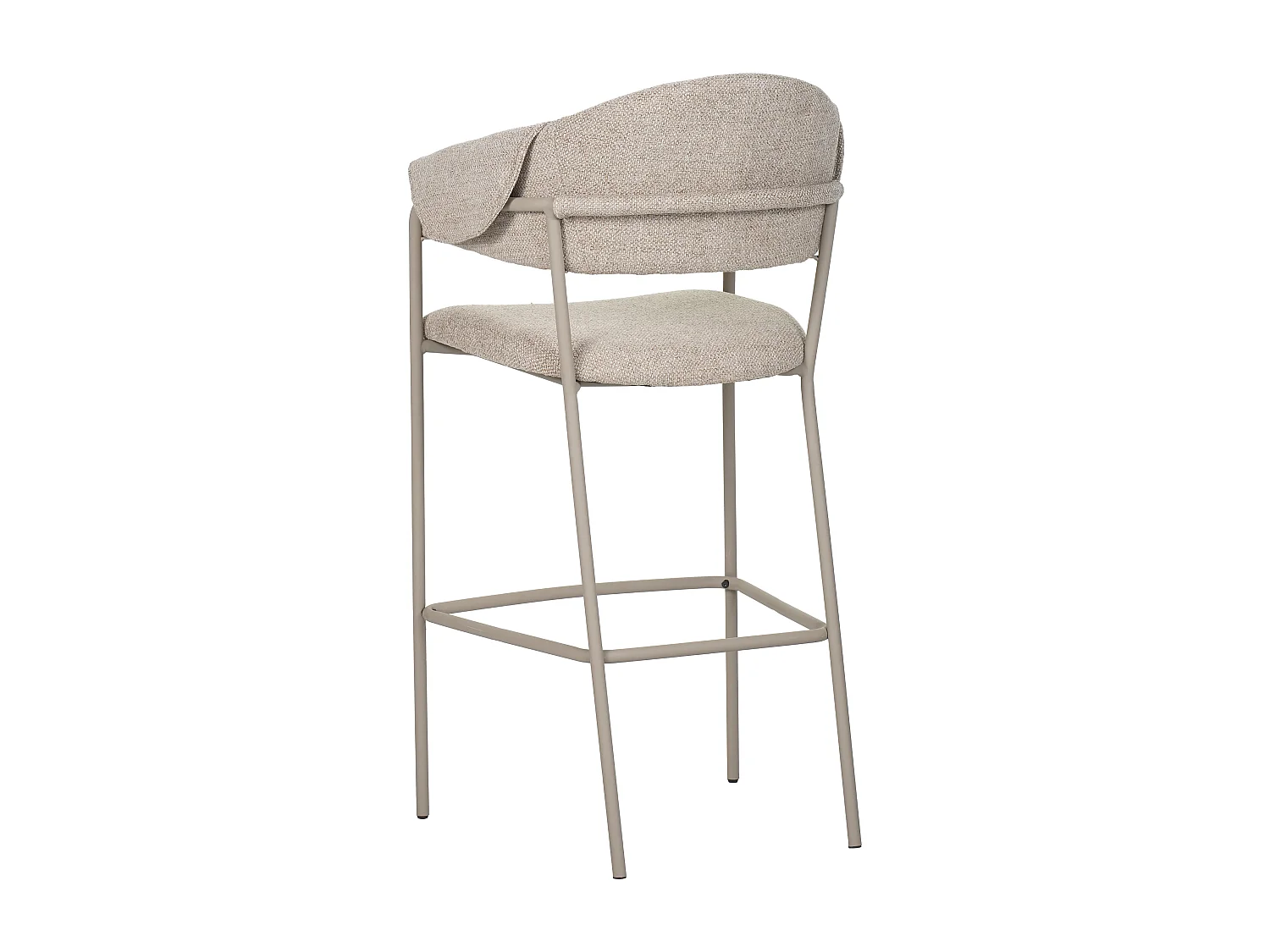 Conjunto de 2 bancos de bar - tecido e metal - bege - KARTAR