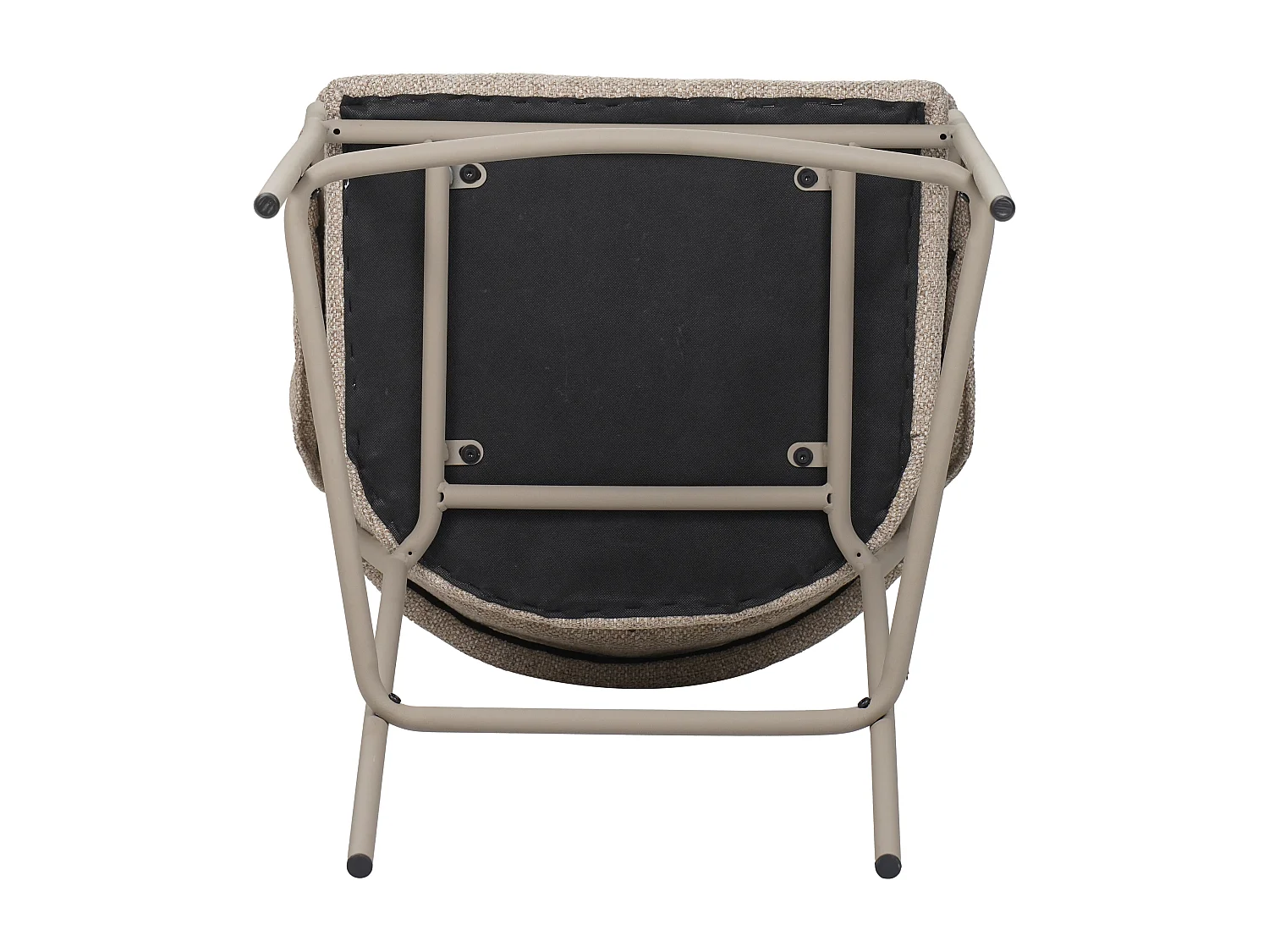 Conjunto de 2 bancos de bar - tecido e metal - bege - KARTAR