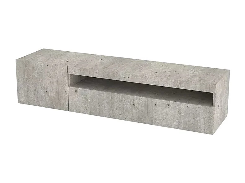 Mueble TV moderno con puerta y cajón abatible 150cm Daiquiri Concrete M