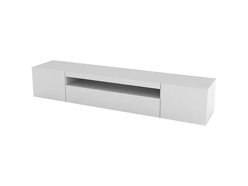 Meuble TV avec portes et tiroirs à abattant 200 cm design Takara