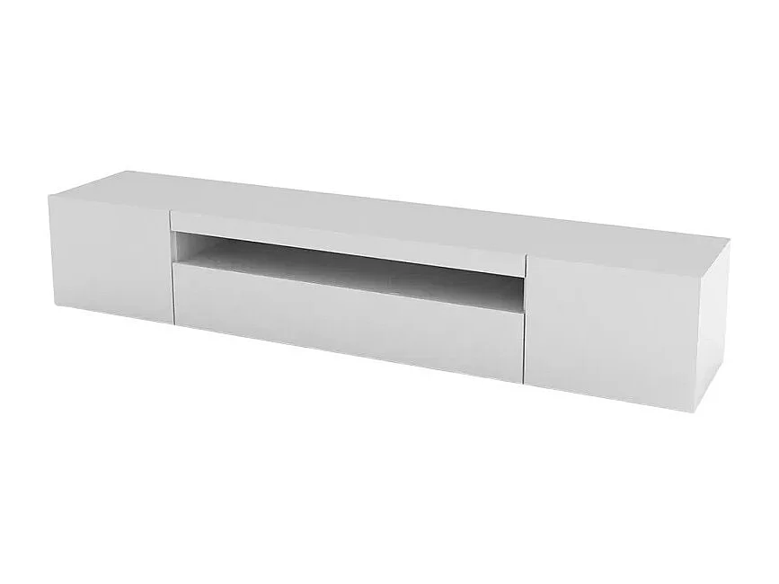 Meuble TV avec portes et tiroirs à abattant 200 cm design Takara