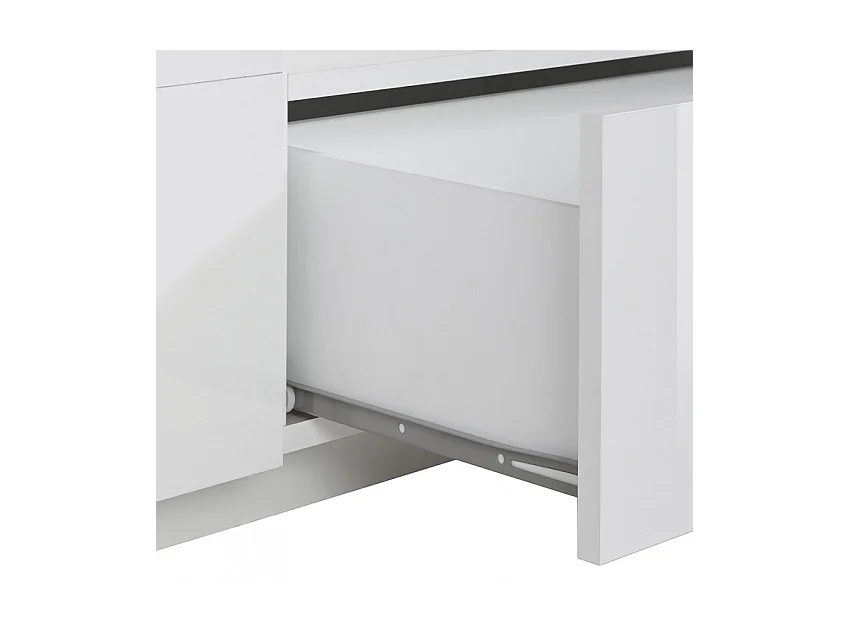 Mobile TV da salotto moderno 220x43cm bianco lucido Tetris