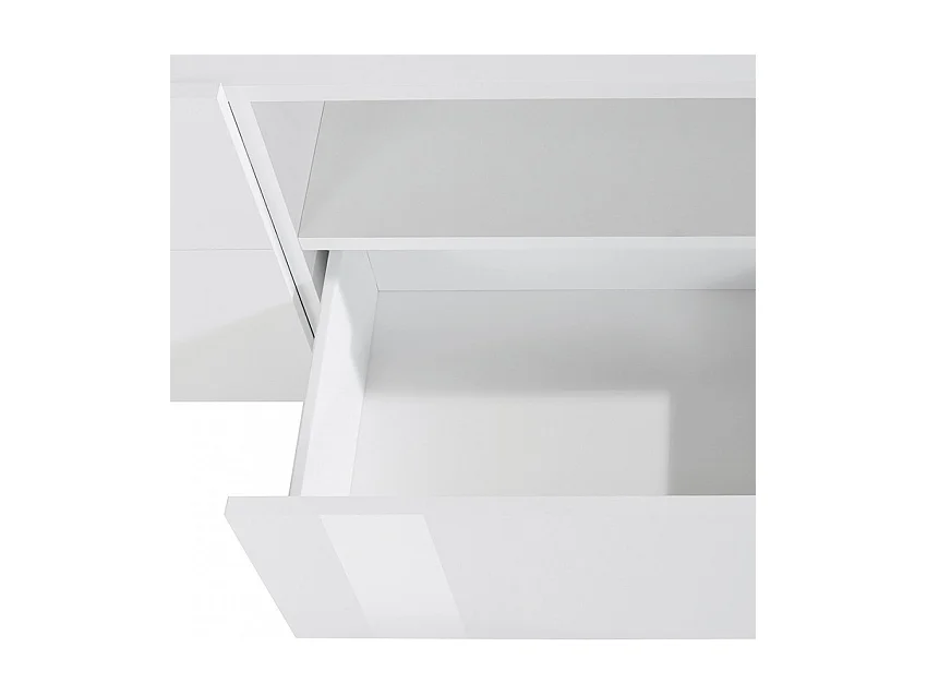 Mobile TV da salotto moderno 220x43cm bianco lucido Tetris