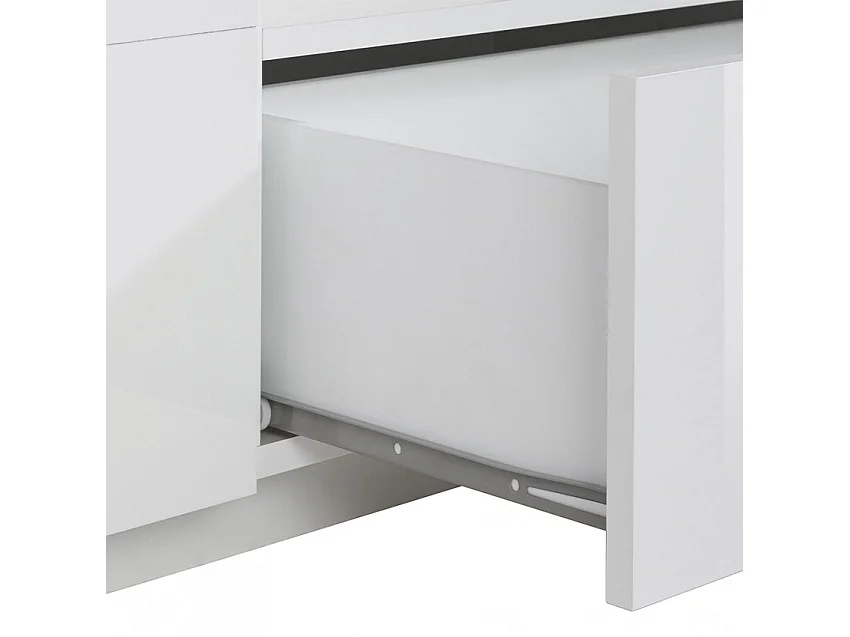 Mobile TV da salotto moderno 220x43cm bianco lucido Tetris